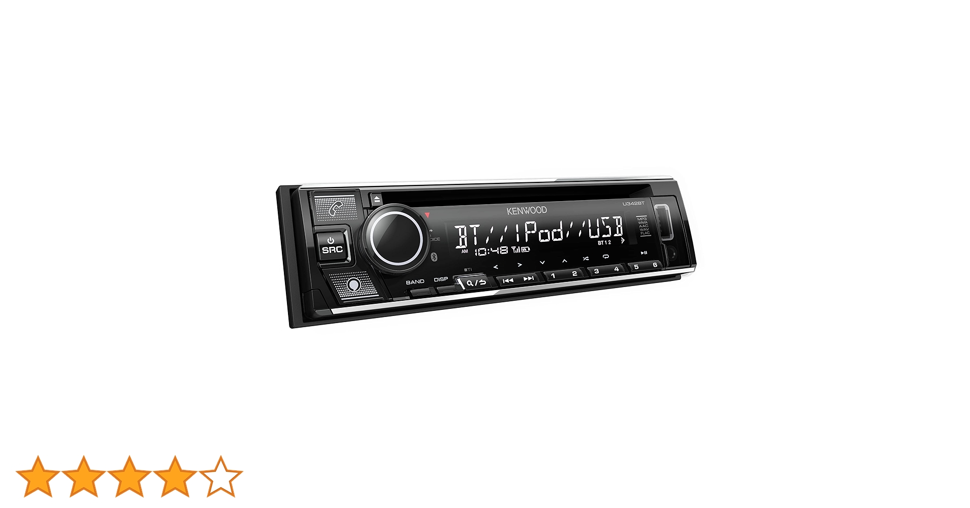 カーオーディオ KENWOOD U342BT Bluetooth 1DIN CD/USB/iPod/Bluetoothレシーバー U342BT Amazon Alexa搭載
